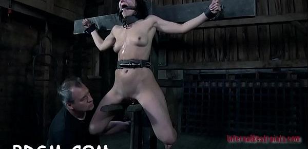  Chained gal wants hardcore torturing for her pussy